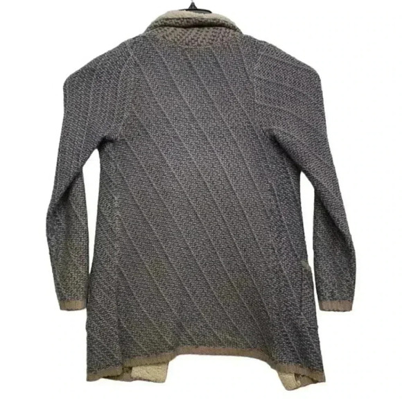 Buckle BKE Size XS Knit Open Cardigan Sweater Faux Fur Trim Front Pockets - Picture 4 of 4